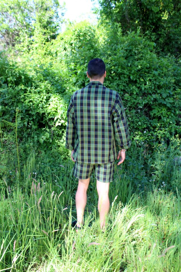 classic green tartan pajama shirt